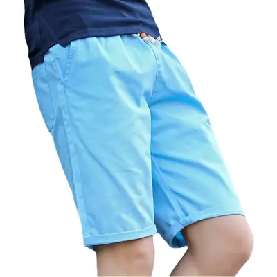 Men's Yellow Cotton Shorts 2021 Summer Casual Loose Fit