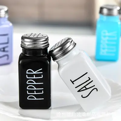 Black & White Salt & Pepper Sprinkling Jars