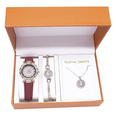 Ladies Quartz Watch Set with Cross-Border Box