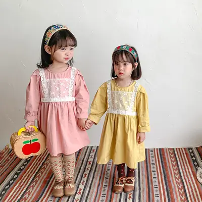 Korean Style Lace Dress for Girls 1-6 Years