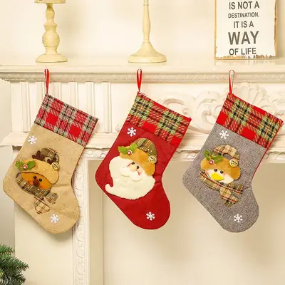 Christmas Stocking with Snowman Design