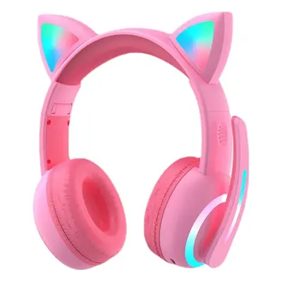 Pink Cat Ears Bluetooth Headphones for Kids