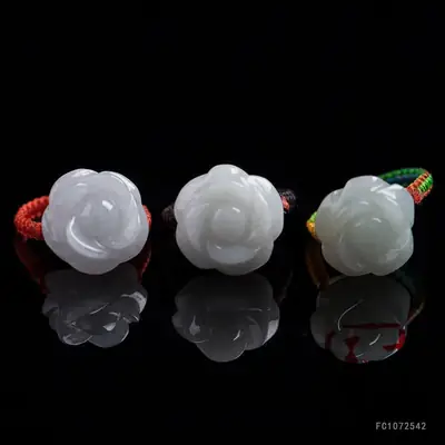 Guan Yu Jade Ring Flower Design for Women