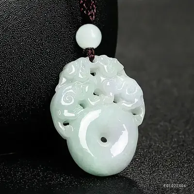 Natural Burmese Jade Pendant with Double Pixiu Design