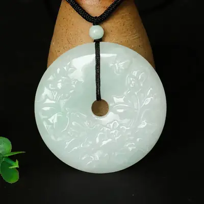 Guanyu Jade Pendant White A-Grade Wealth Peace