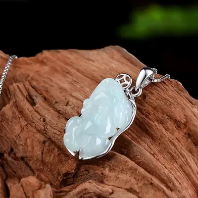 Jadeite Myanmar A-Grade Pixiu Pendant S925 Silver