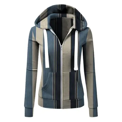 Women's Zipper Hooded Sweatshirt Jacket Cotton Autumn Winter