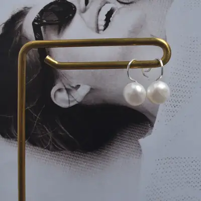 S925 Pearl Earrings for Women 8mm Hypoallergenic