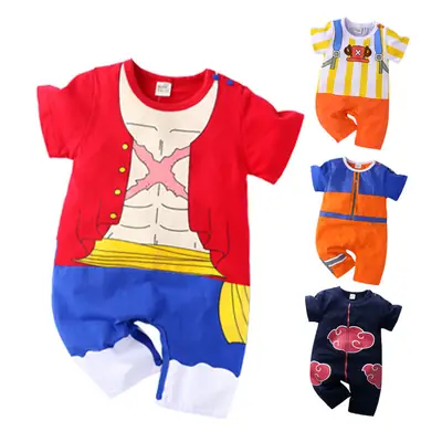 Cartoon Anime Baby Shorts Set Yellow Orange 0-1 Years