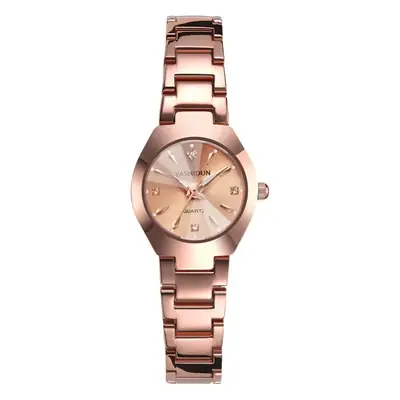 Rose Gold Ladies Quartz Watch with Diamond Dial