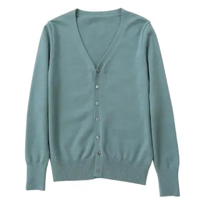 Green V-Neck Cardigan Women's New Winter Sweater