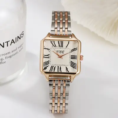 Women's Quartz Watch with Rose Gold Case & Steel Band