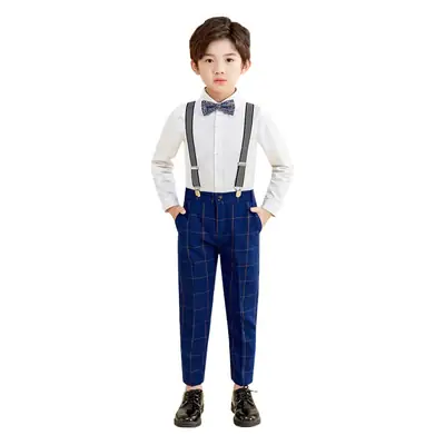 Children's Long Sleeve Shirt Trousers Set with Bow Tie