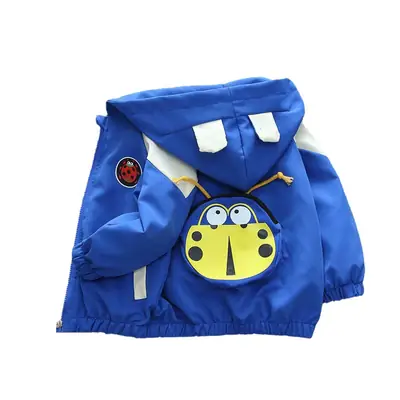 Blue Minion Hooded Zipper Coat for Boys Spring 2025