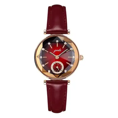 Goldstone Women's Rhinestone Belt Watch with Green Leather Strap