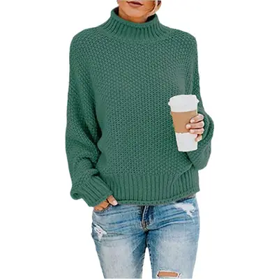 Women Loose Sweater Orange 2023 Winter Long Sleeve