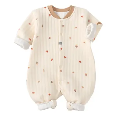 Newborn Cotton Long Sleeve Baby Suit Cream