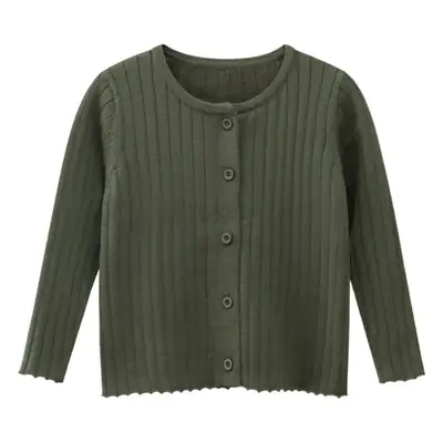 2024 Cotton Cardigan for Girls Solid Cream