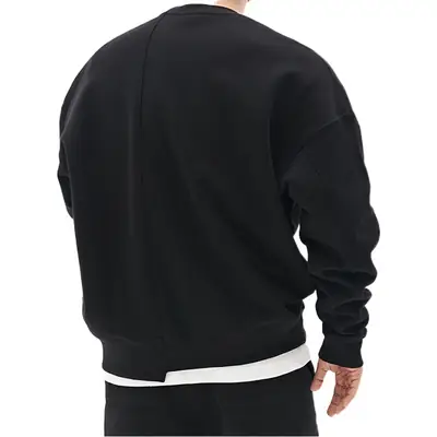 Men Black Sweatshirt Shorts Set Large Size