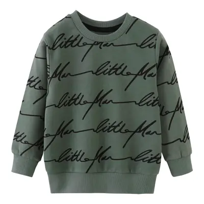 Boys Girls Kitten Print Long Sleeve Sweater Grey