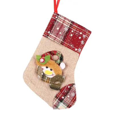 Christmas Socks with Teddy Bear Pendant Decoration