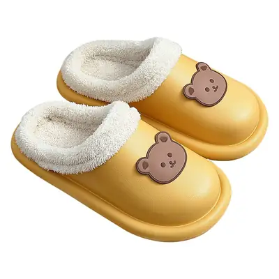 Women Winter Waterproof Cotton Slippers Cute Couple Warm Heel Cover
