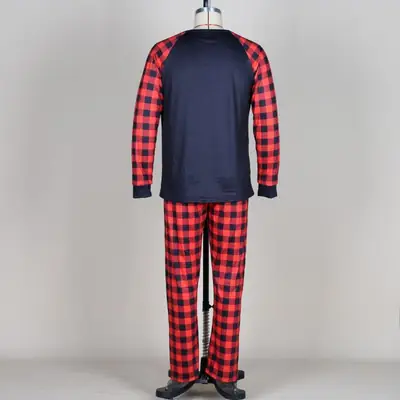2025 Red Black Plaid Parent-Child Pajamas Set