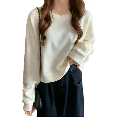 Black Korean Style Loose Sleeve Sweater for Women
