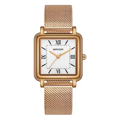 Sanda Rose Gold Square Dial Quartz Watch Women