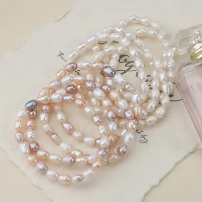 Genuine Natural Pearl Bracelet with Elastic Band