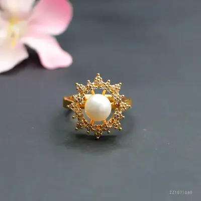 Guan Yu Freshwater Pearl Ring Starlight Full Diamond