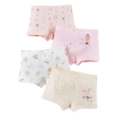 Girls Cotton Boxer Briefs for Girls, Pink & Peach, Cute Designs