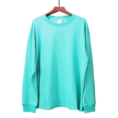 Men Black Heavyweight Cotton Long Sleeve T-Shirt
