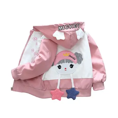 Girls Cotton Windbreaker Jacket Yellow White Spring 2025