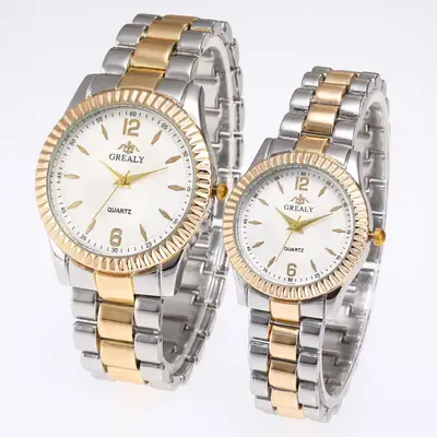 2021 Quartz Couple Watches Gold Silver Set