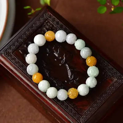 Lotus Jade Beads Bracelet for Men Women S1072524