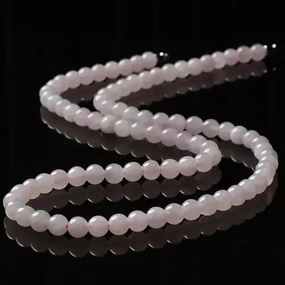 Icy Violet Jade Necklace with Natural Burmese Beads