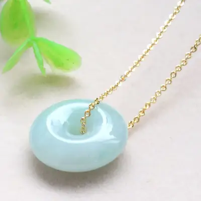 Jadeite Peace Pendant Necklace for Women Antique Style