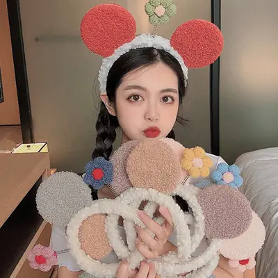 Women's Cute Flower Hair Clip with Fleece Headband