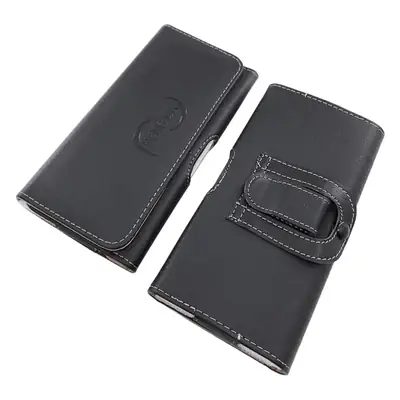 Leather Wallet with Brand Logo, Black, Machine-Wearing Belt