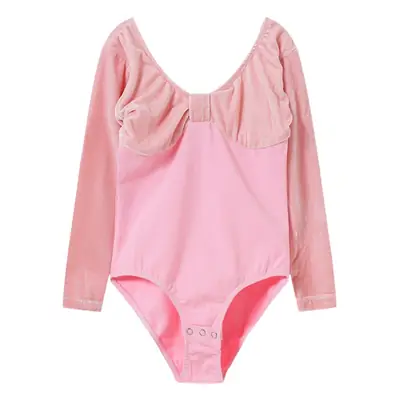 Girls Velvet Long Sleeve Ballet Dance Suit Blue