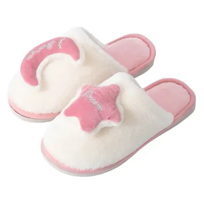 Moon Stars Men and Women Couple Indoor Toys Couple Autumn and Winter Wood Flooring Cotton Slippers