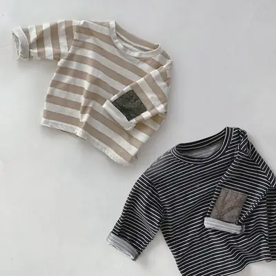 Boys Striped Long Sleeve T-Shirt 2026 Spring
