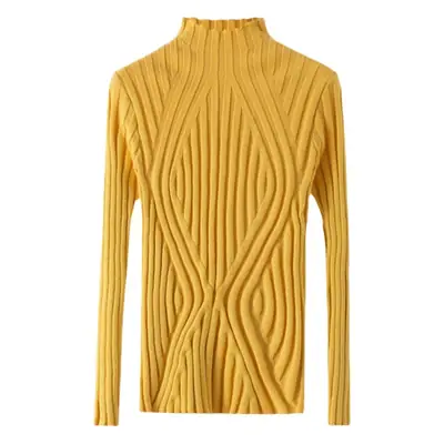 Women Knitted Half Turtlenege Sweater Shirt Multi Color