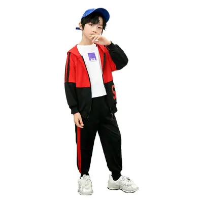 Kids Korean Style 2-Piece Track Suit Yellow Black Medium Large