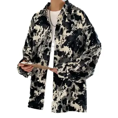 Men's Long Sleeve Ink & White Tie-Dye Shirt