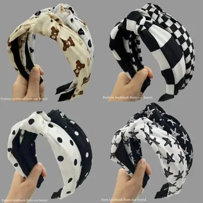 Black Butterfly Print Hair Hoop for Girls