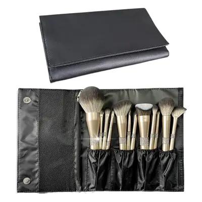 12 Champagne Gold Makeup Brushes Set for Women