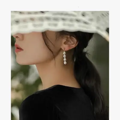 Elegant Pearl Earrings for Women French Style
