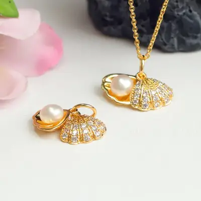 Juanyu Pearl Pendant Necklace Gold Plated Women's Jewelry